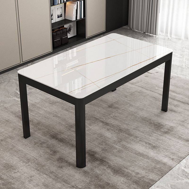 Modern Black in Glass Counter Table Rectangle Dining Table for Kitchen