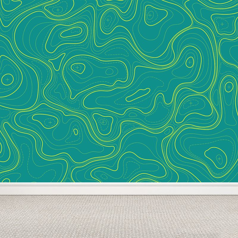 Modern Abstract Mural Non-Woven Cloth Stain-Proof Light Color Wall Art for Bathroom