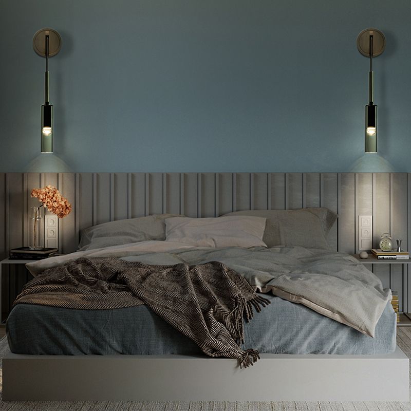 Halbzylinderform Wandleuchte moderne 1-Licht-Kristallwandmontage Leuchte in Schwarz