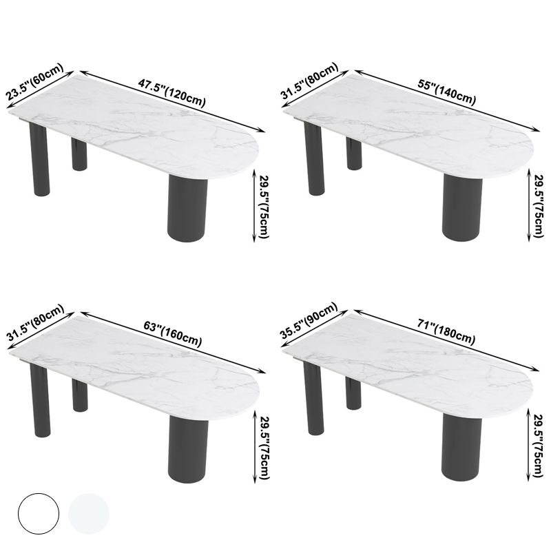 Mesa de piedra sinterizada de forma libre de metal moderno para comedor y cocina