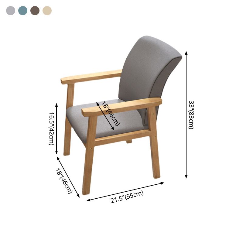 Silla de comedor de lino de estilo contemporáneo, silla tapizada con respaldo sólido individual