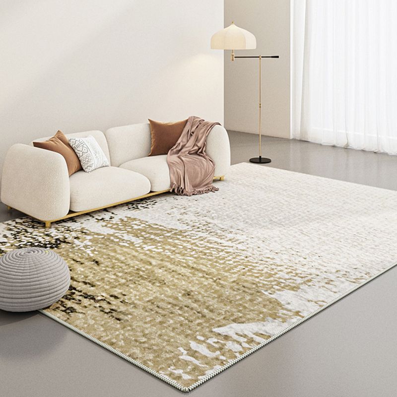 Tapis graphique en polyester en or léger tapis de support non glissant pour le salon