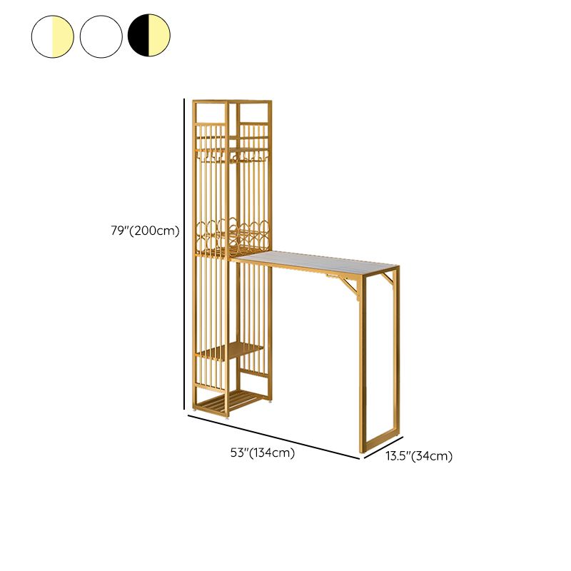 Modern Style Bar Table Set 1/2 Pieces Rectangle Bar Table with Upholstered Stool