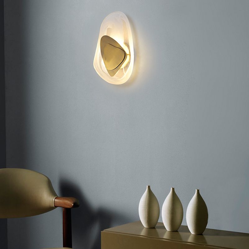Glass Geometric Wall Mount Lamp Simple 1 Light Wall Mounted Light Fixture