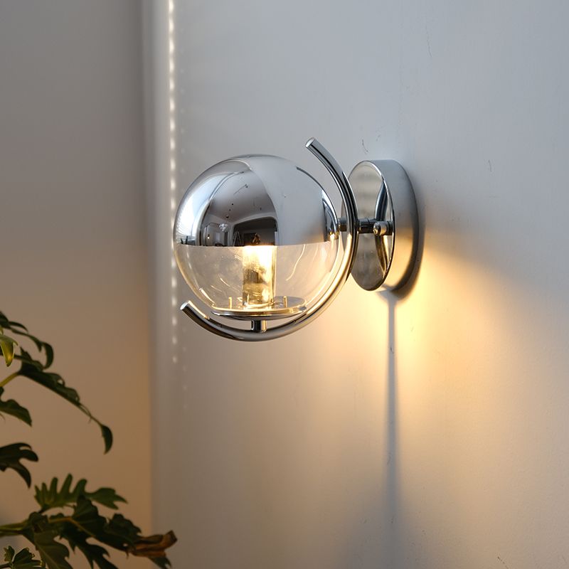 Modern Style Orb Wall Mounted Lamps Glass 1 Light Wall Sconces