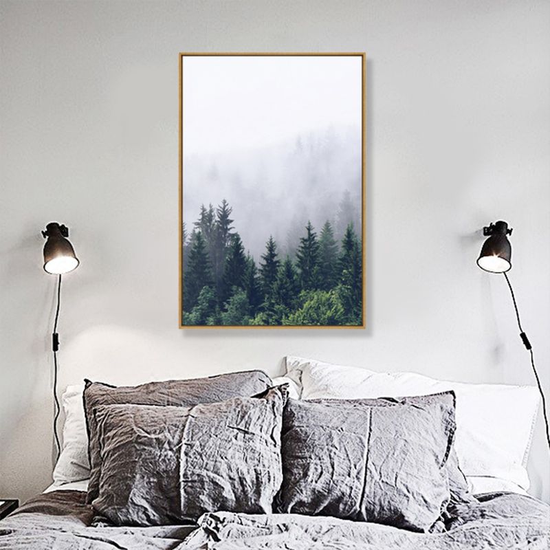 Toile de paysage imprimé Photo tropicale, décoration murale texturée de couleur foncée pour chambre