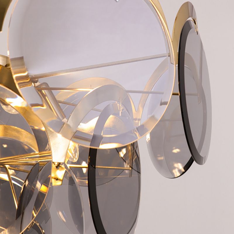 Nordic Metal Chandelier Geometric Pendant Lamps with Clear Glass for Living Room