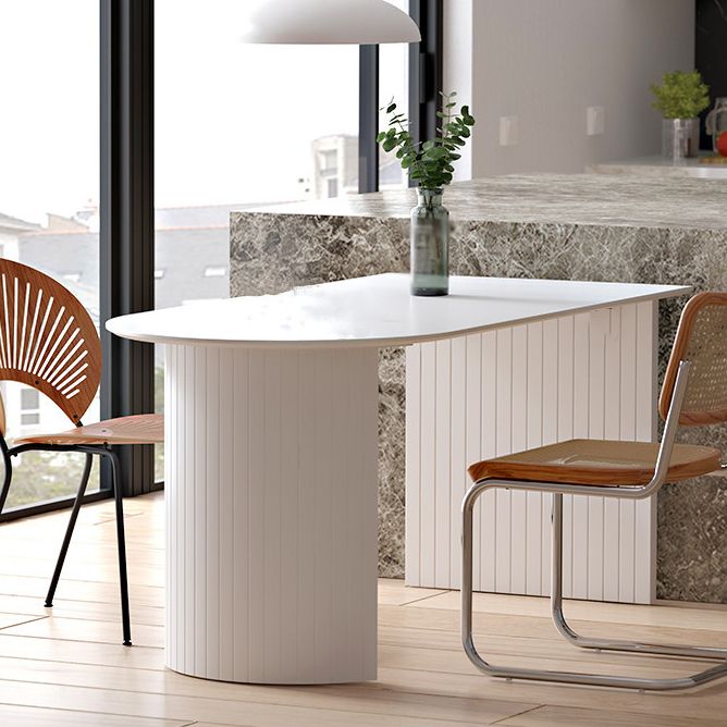Double Pedestal Table Stone Dining Room Home Furniture with Pine Solid Wood