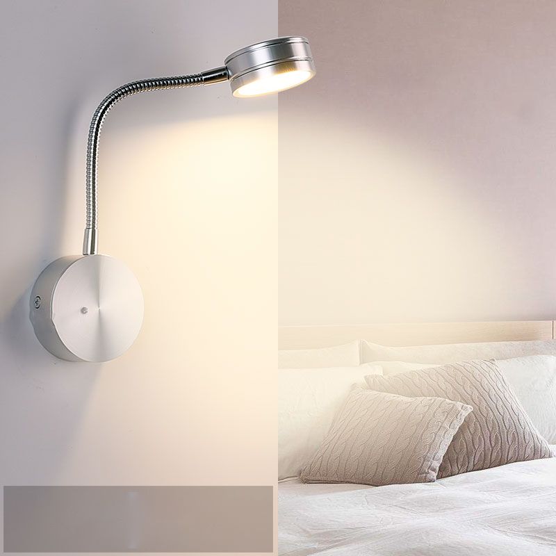 Iluminación de pared de cilindro de metal estilo contemporáneo 1 luces de lectura montadas en la pared ligera