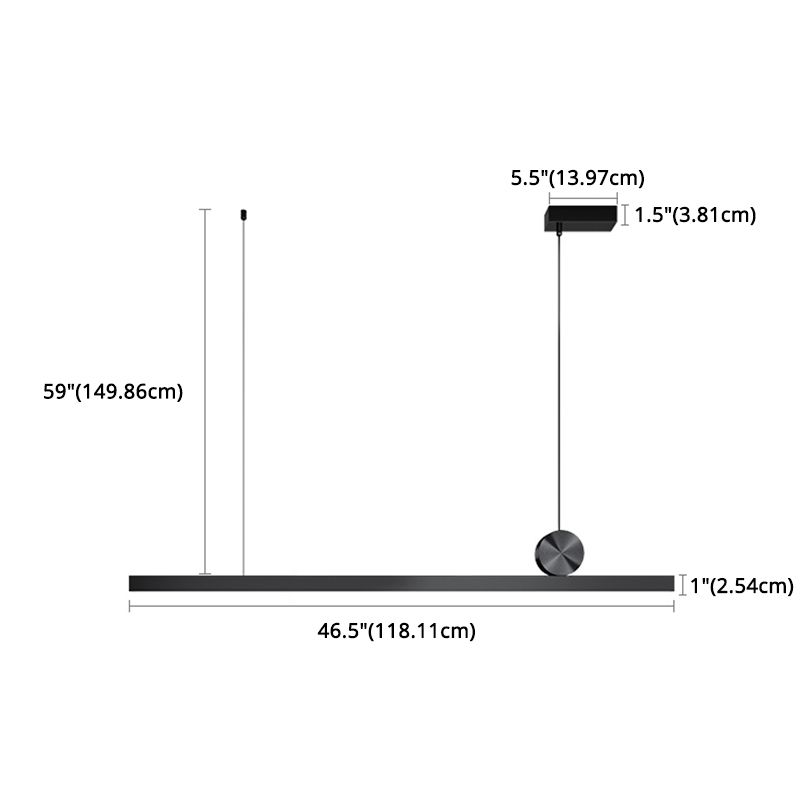 Modern Minimalist Style Linear Island Light Fixture Acrylic Chandelier Lamp
