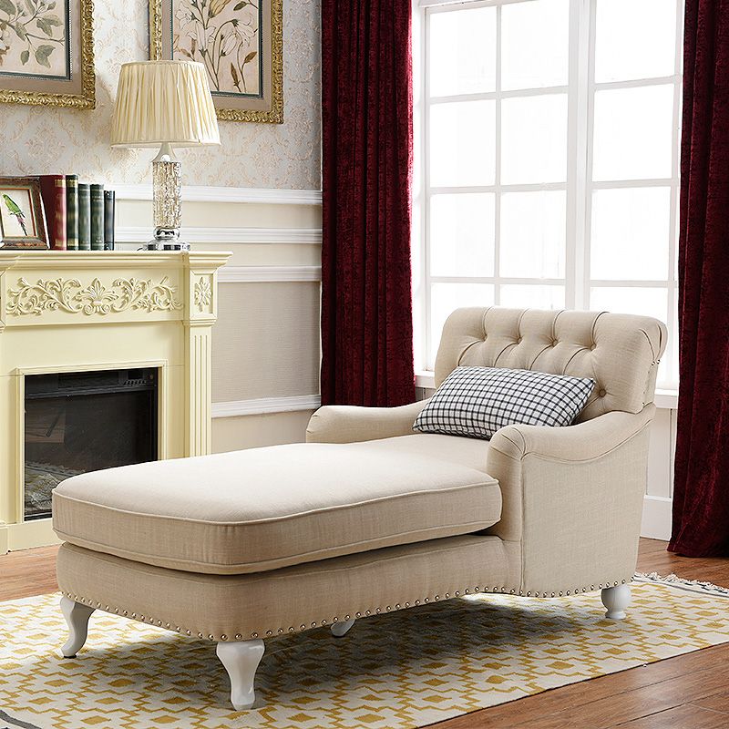 Traditional Faux Leather Accent Chair Two Armed Recessed Arms Chaise