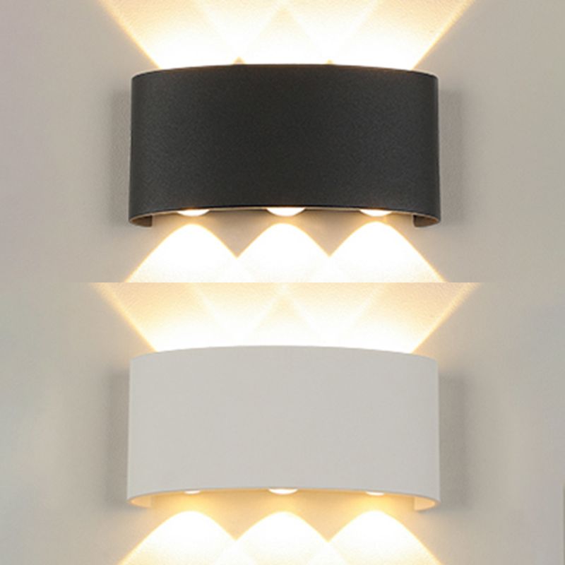 Moderne minimalistische wasserdichte LED -Wandleuchte Aluminium Rechteckige Scheinwerfer mit Glasschatten