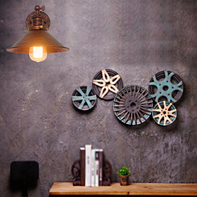 Metal Cone Wall Lighting Fixtures Industrial Style 1 Light Wall Lamps