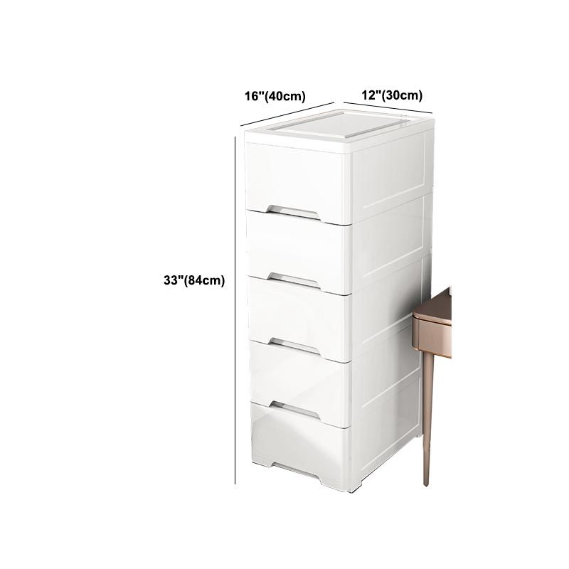 White Plastic Wardrobe Armoire Contemporary Storage Cabinet with Drawer