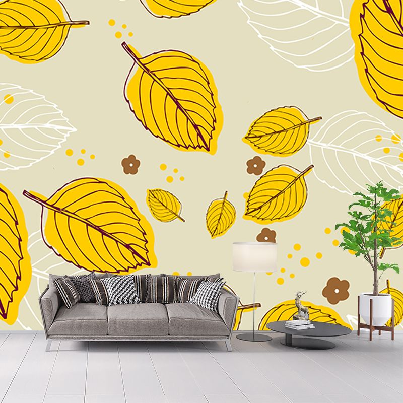 Kleurrijke tropische planten muurschildering decoratief behang voor slaapkamer
