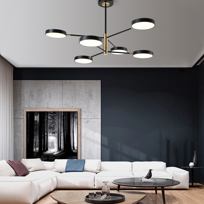 Two Layers Iron Chandelier Contemporary Style Pendant Light for Living Room Dinning Room