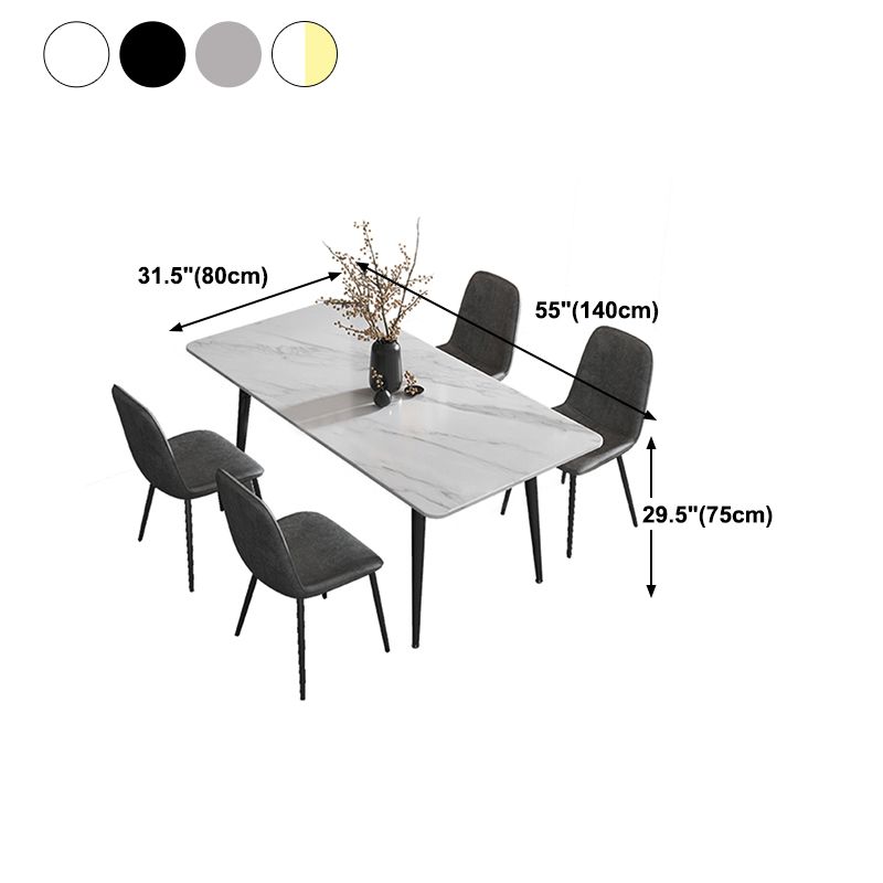 Stone Top Dining Table Industrial 4 Legs  Dining Table for Dining Room