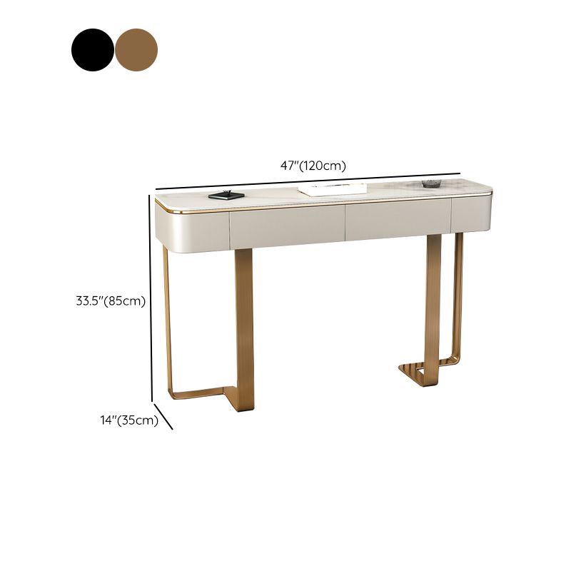 Glam Half Moon Console Table Drawers Included Accent Table for Hall