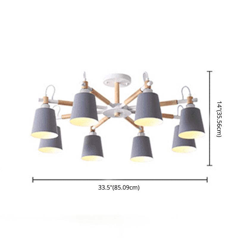 Gearceerde hangende kroonluchter simplistische metalen hanglampverlichting voor woonkamer