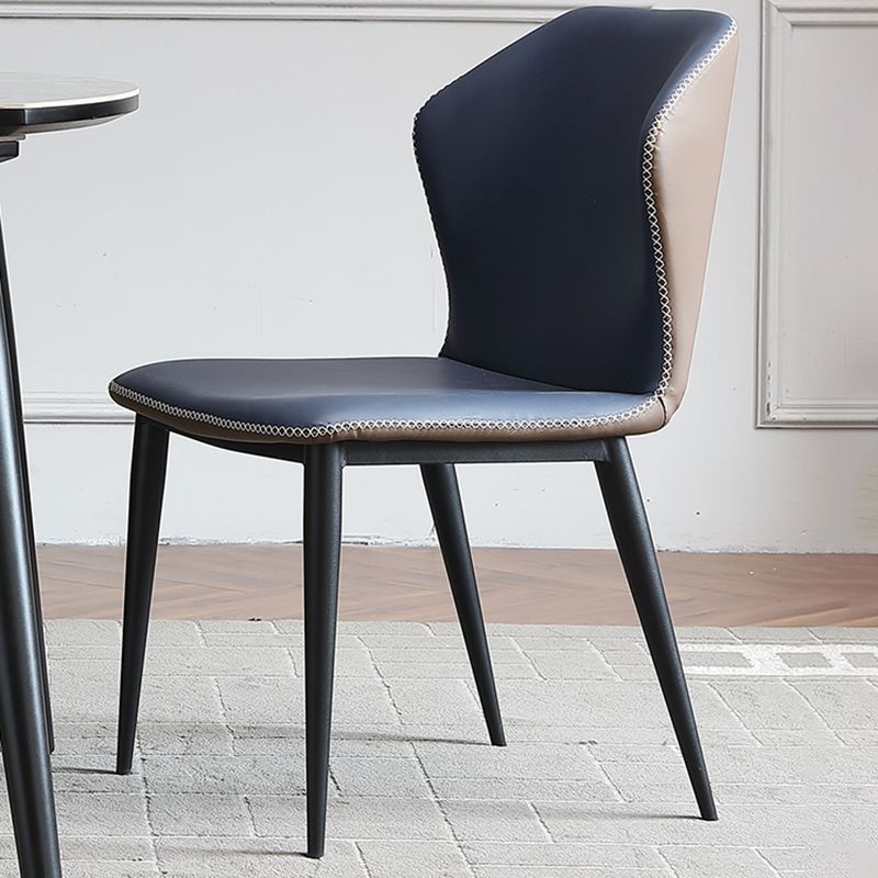 Modern Scalable Dinette Set 1/4/5/7 Pieces Round Blue Sintered Stone Top Dining Table Set