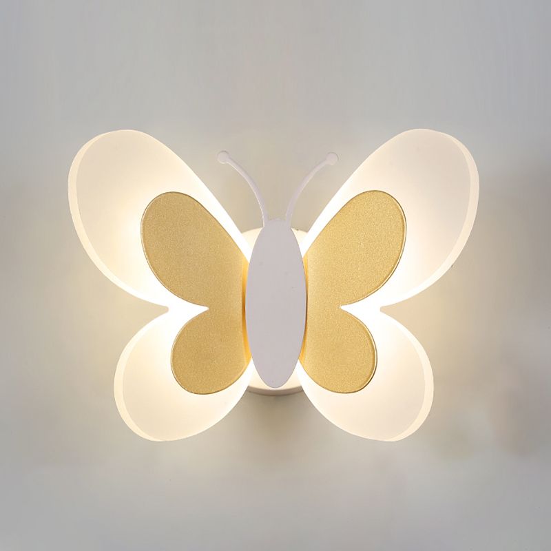 Modern Style Butterfly Shape Wall Sconce Metal 1 Light Wall Light for Bedroom