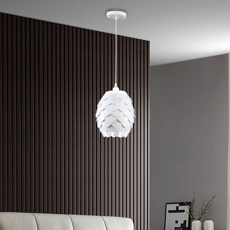 Lámpara de suspensión de techo de piña estilo acrílico blanco acrívico accesorio de luz colgante