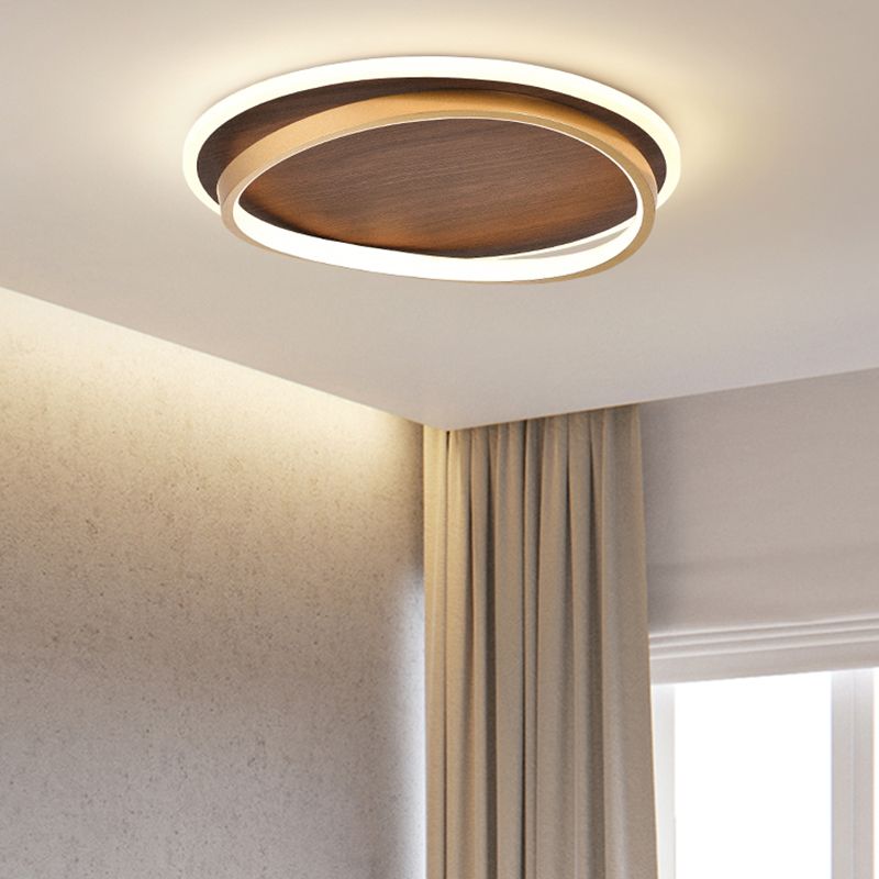 LED Modern Metal Flush Mount Oval Shape Ceiling Light with Acrylic Shade for Passage