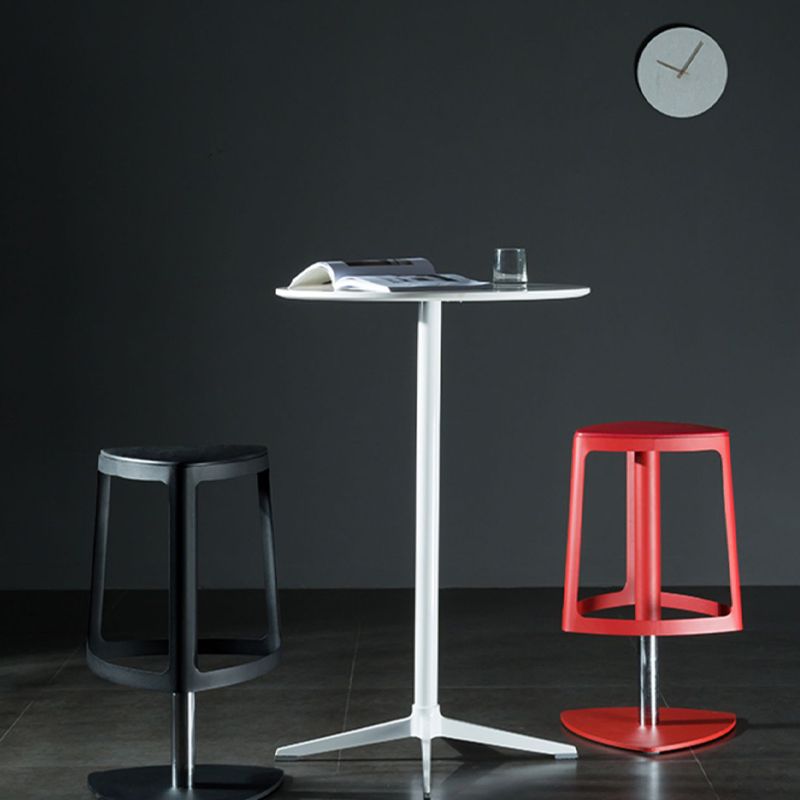 Contemporary Indoor Armless Backless Bar Stool with Metal Legs