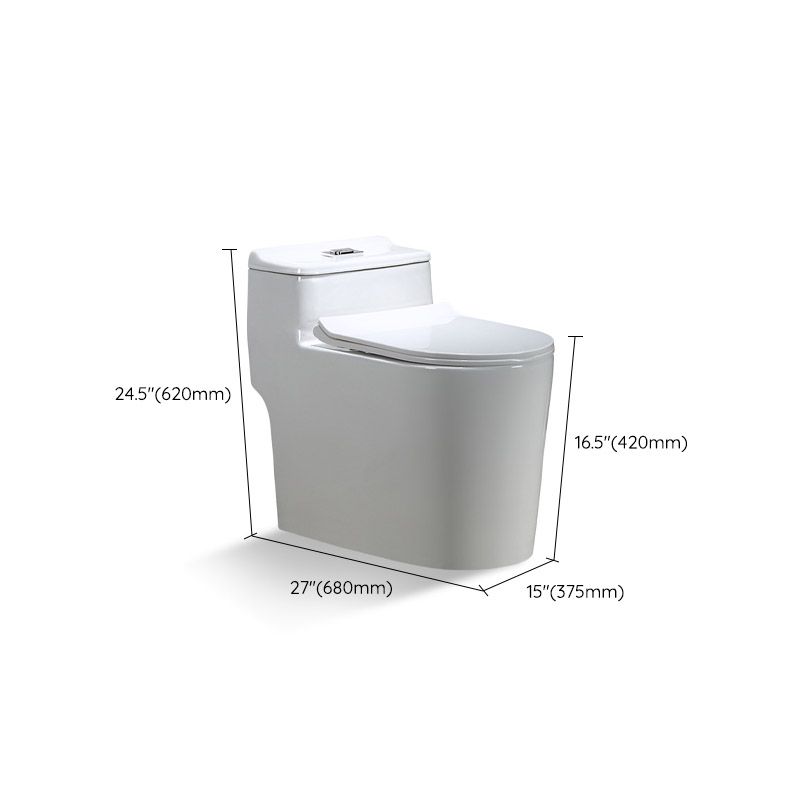 Traditional All-In-One Skirted Toilet Bowl Siphon Jet Toilet with Seat for Bathroom