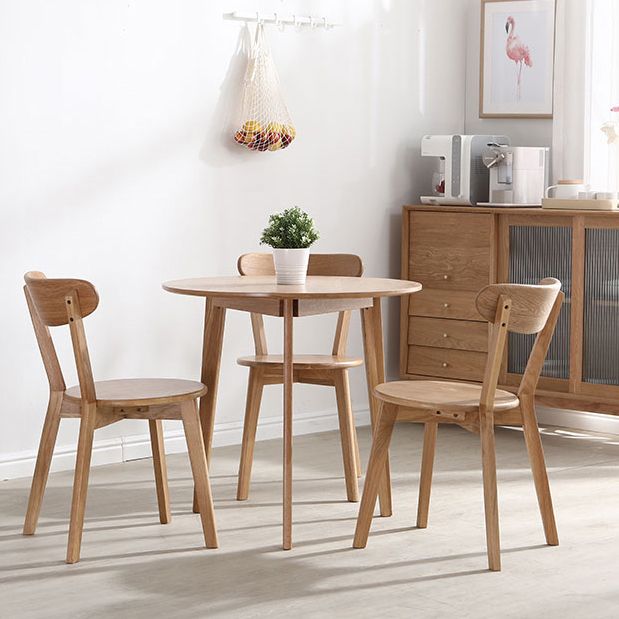 Tripod Base Dining Site Table Table de cuve contemporaine avec bois massif