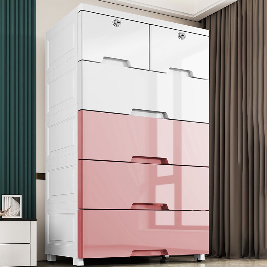 Plastic Storage Cabinet Modern Non-Hanging Wardrobe Armoire for Home
