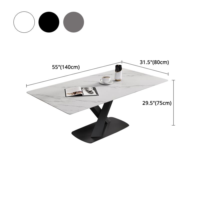 Modern Rectangle Dinette Set 1/3/4/5/6/7 Pieces Dining Table Set with Sintered Stone Top