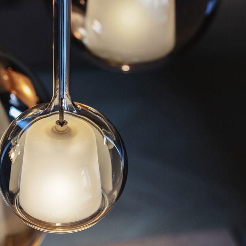 Pendante de style moderne 1 lumière minimalisme Verre Lumière suspendue pour la salle à manger