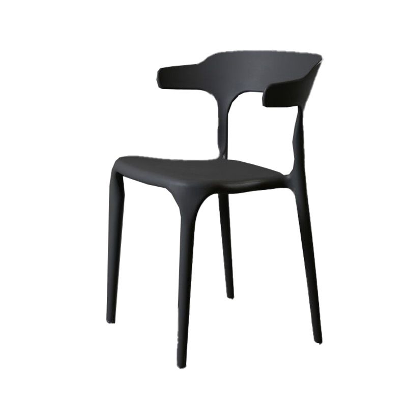Contemporary Style Armless Dining Chair Plastic Open Back Side Chair for Restaurant