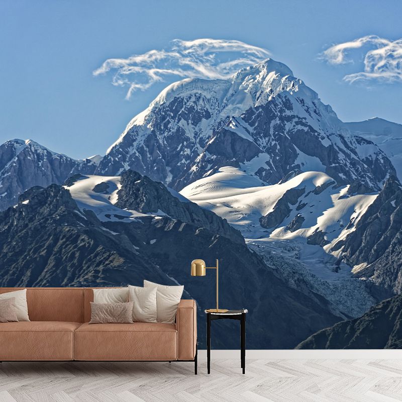 Living Room Bedroom Mural Mountain Pattern Wall Mural in Light Color