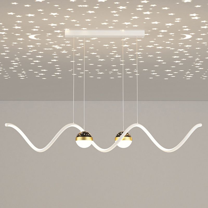 Modern Style Ribbon Shape Island Pendants Metal Pendant Lights for Dining Room