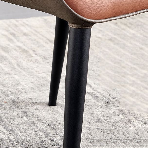 Modern Dining Room Chair Faux Leather and Metal Side Chair for Home