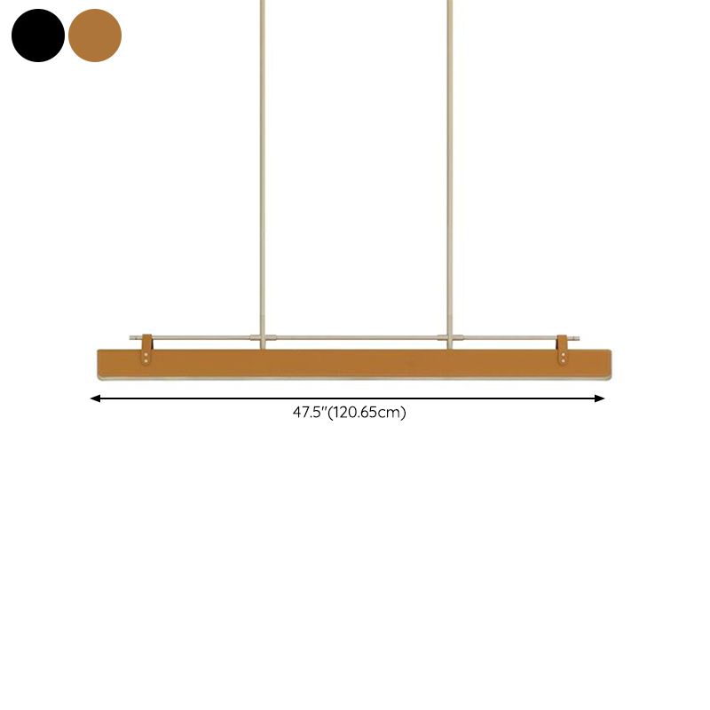 Leather LED Island Light Ultra-Modern Hanging Light Fixture for Dining Room