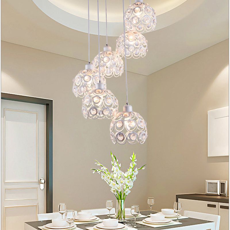Globe hanger lamp Modern Crystal 1-Light bedhanging van beddenverlamptemature