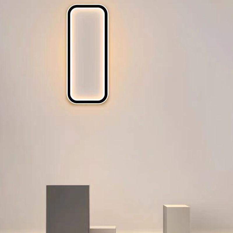 Rectangle Shape Metal Wall Light Modern Style 1 Light Wall Mounted Lamp