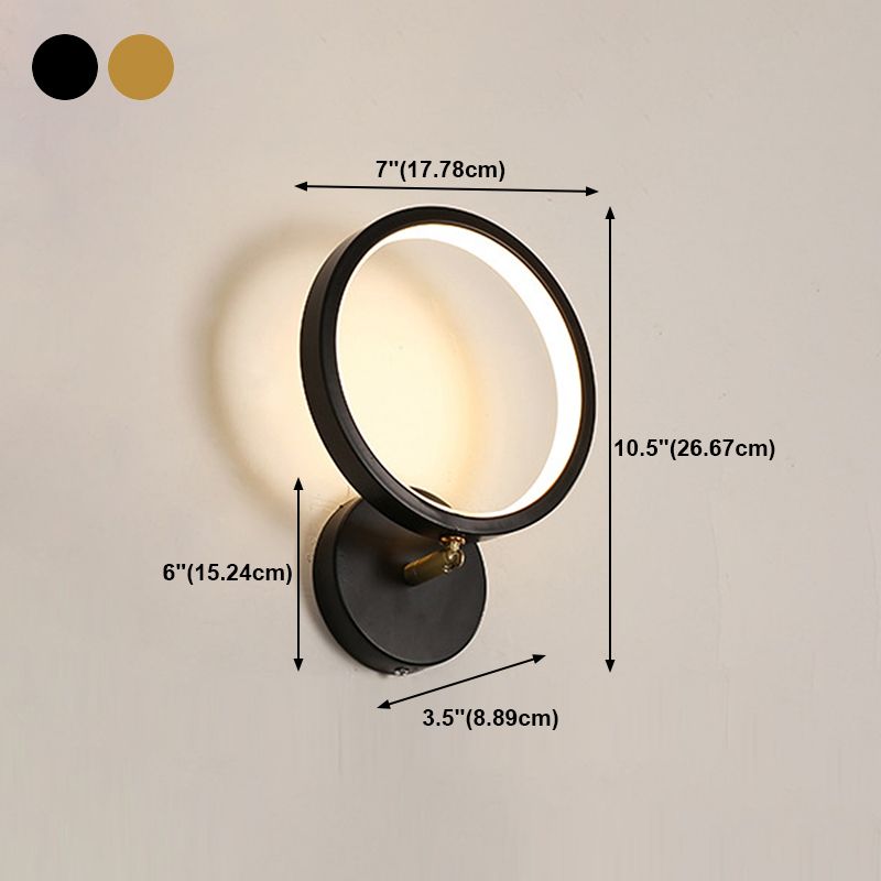 Modern Style Metal Wall Light Geometric Shape LED Wall Sconce for Bedroom