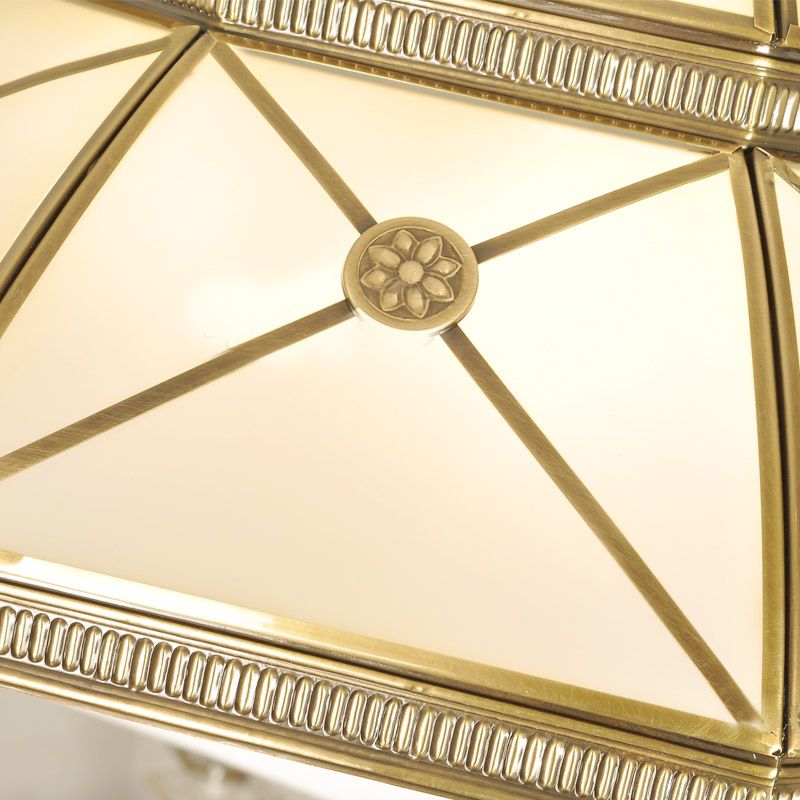 Tazón de araña colgante de oro de vidrio esmerilado 7 luces colonialismo de colonialismo colgante de techo para cocina