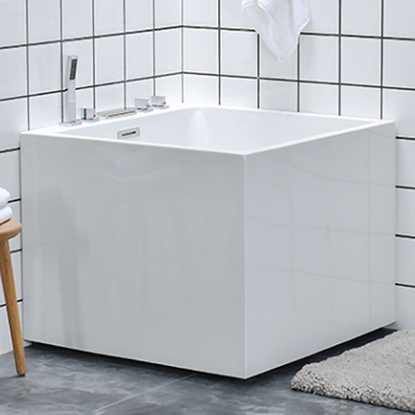 Back to Wall Rectangular Bath Antique Finish Soaking Modern Bath Tub