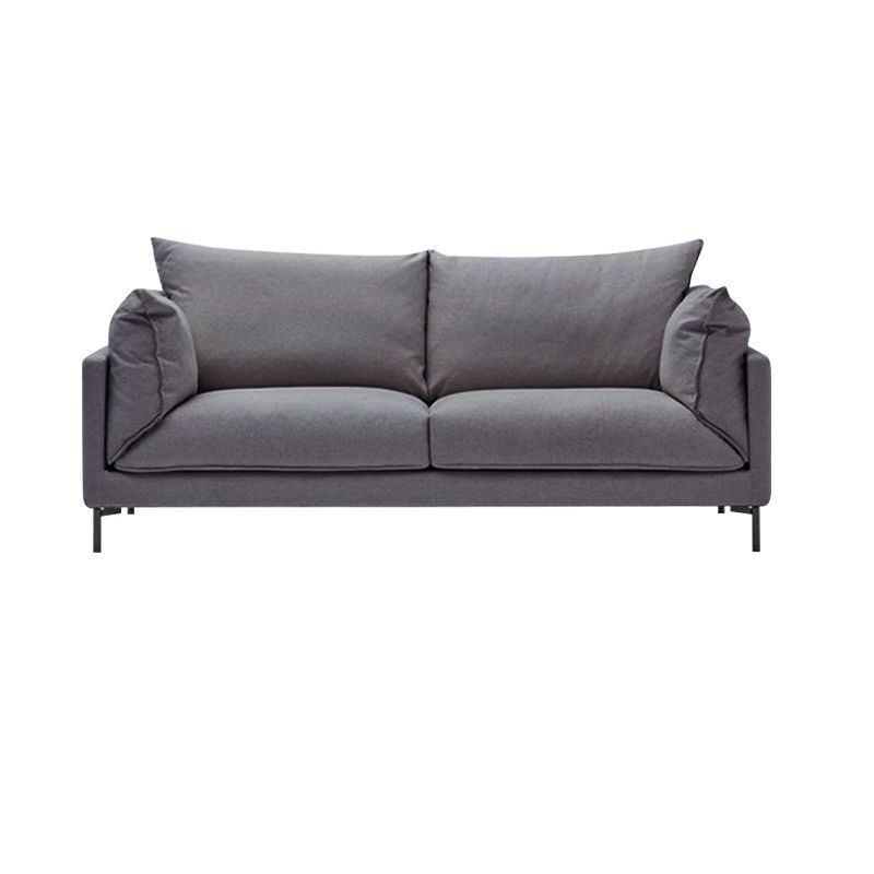 Modern Living Room Fabric Sofa Recessed Arm Loveseat with Black Legs