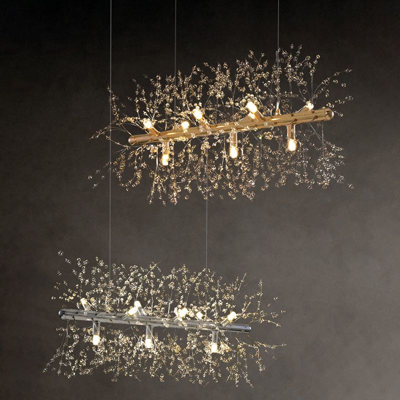 Contemporary Creative Crystal Island Light Fixture for Drawing Room Bedroom