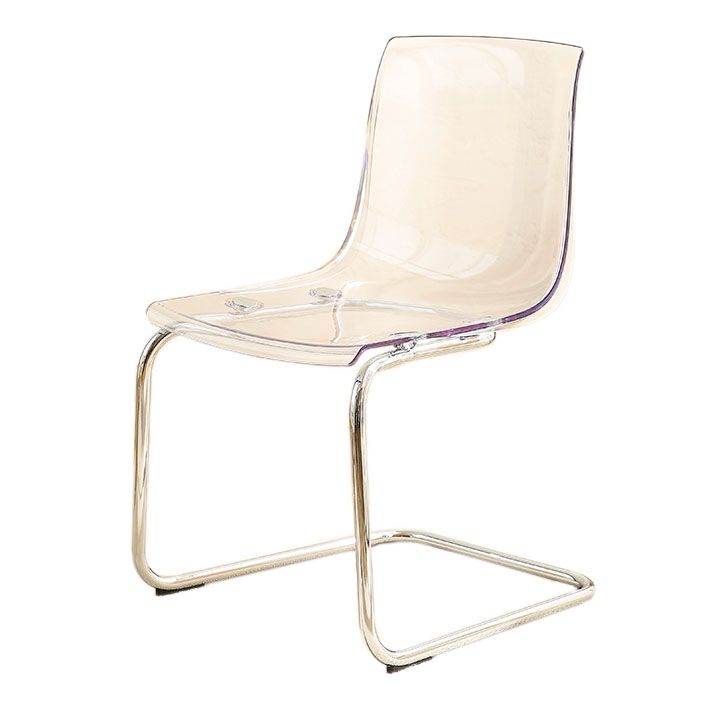 Acrylic Dining Armchair Contemporary Side Chair with Silver Base