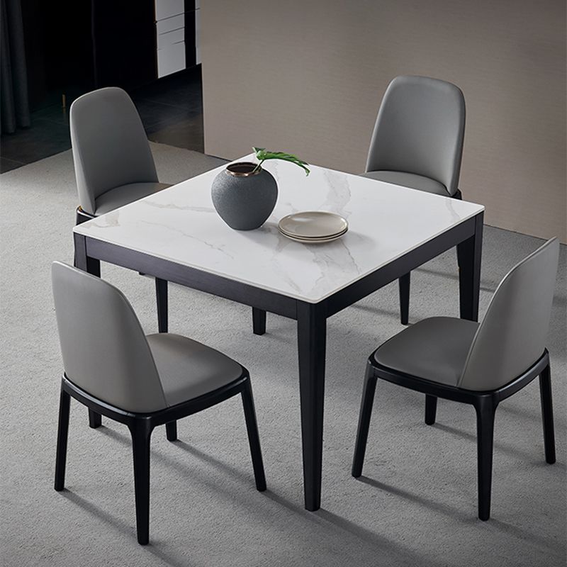 Mesa de comedor de estilo industrial mesa de comedor de piedra cuadrada con 4 patas