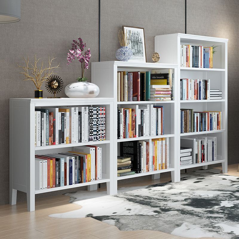 Scandinavian Rubber Wood Standard Bookshelf Closed Back Vertical Bookshelf