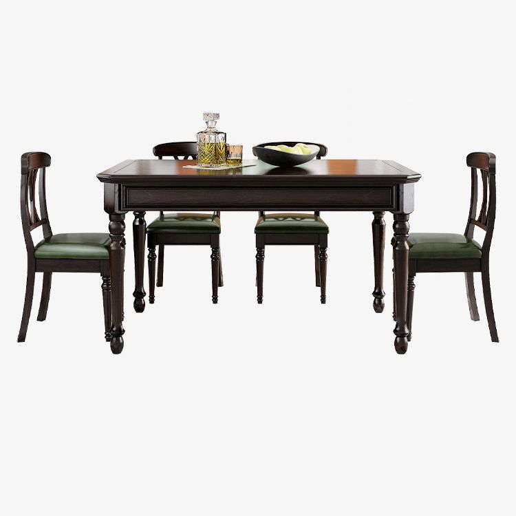 Traditional Wooden Dining Set with Rectangle Top and 4 Legs Base Dining¬†Room¬†Set