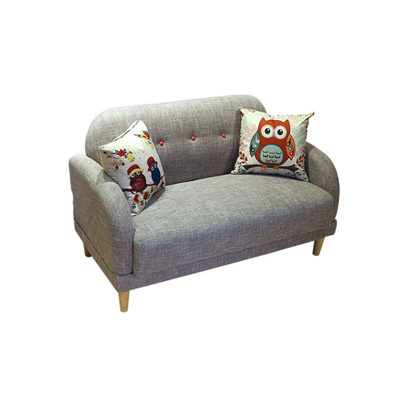 34.25"H Scandinavian Linen Square Arm Solid Color Tufted Loveseat Sofa for Apartment
